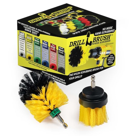 Drill Brush Power Scrubber By Useful Products 5 in W 5 in L Brush, Yellow Y-L-2M-QC-DB